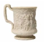 Parian mug decorated with Bacchalanian dancers No condition reports for this sale.