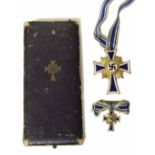 German Third Reich blue mothers cross collected by George Hill of the Parachute Regiment whilst