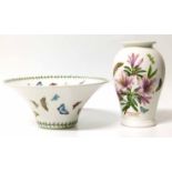 Portmeirion vase and bowl. No condition reports for this sale.