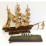 Model Fregate and model tin battleship. No condition reports for this sale.