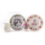 Queen Victoria and Prince Albert of Saxe Coburg child's plate, Her Majesty Adelaide child's plate,