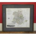 A framed map of the county of Salop by C & J Greenwood, 1826 & 1827, Published February 24th 1830 No