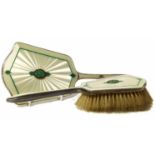 Art Deco silver hand mirror and hand brush. No condition reports for this sale.