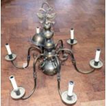 Dutch brass ceiling light fitting. No condition reports for this sale.