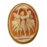 Cameo brooch (3 Graces) 9ct gold mount No condition reports for this sale.