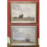 G.J. Lilley pair of oil on canvas "Stodger" and "Sheba" marine scenes No condition reports for