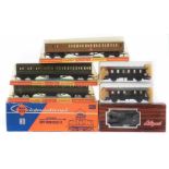 Roco HO OO gauge boxed Locomotive BR169002-3, three Lilliput coaches models 81803 and 27000 and four