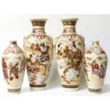 Two pairs of Satsuma vases. No condition reports for this sale.