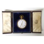 Dennison gold plated pcoket watch, complete in presentation box No condition reports for this sale.