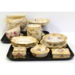 Crown Devon "Perth" jardinière, "Avis" biscuit barrel and various other pieces No condition