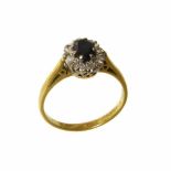 Sapphire and diamond oval cluster 18ct gold ring No condition reports for this sale.