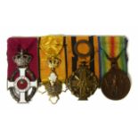 Greece WW1 four medal set collected by George Hill of the Parachute Regiment whilst stationed in