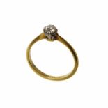 A diamond solitaire 18ct gold ring, round old cut diamond approx. 0.25ct No condition reports for