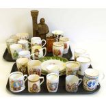 Collection of Commemorative ware, to include twenty one mugs by Wedgwood, Royal Doulton Royal