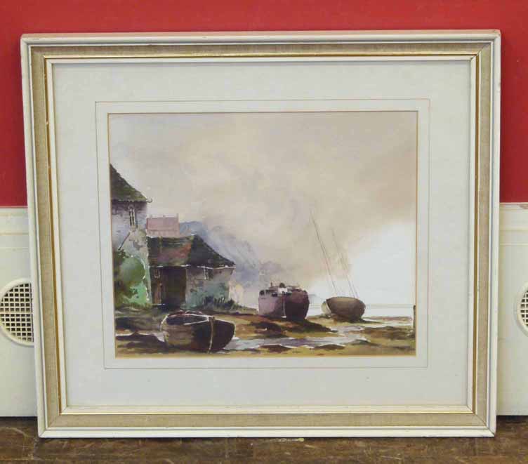 Paul Telson, Beached boats, watercolour. No condition reports for this sale.