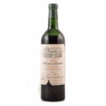 A bottle of Château Lagrange (St. Julien), 1959, top shoulder. No condition reports for this lot.