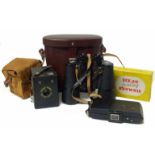 Carl Zeiss binoculars (10x50) in case, popular Brownie camera, six - 20 folding Brownie camera. No