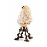 Late 19th century continental carved cameo shell table lamp, depicting female deities surrounded