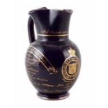 Shrewsbury 1841 Election Conservative party political commemorative stoneware jug, the navy blue