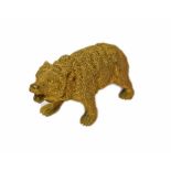 Russian Gilded Bronze Grizzly Bear. Length 4.8in