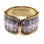 18ct yellow gold and diamond dress ring, inset with 24 diamonds, total diamond weight approx. 1.