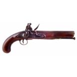 Flintlock .750 calibre belt pistol by Ketland and Co. with swan necked hammer, signed single line