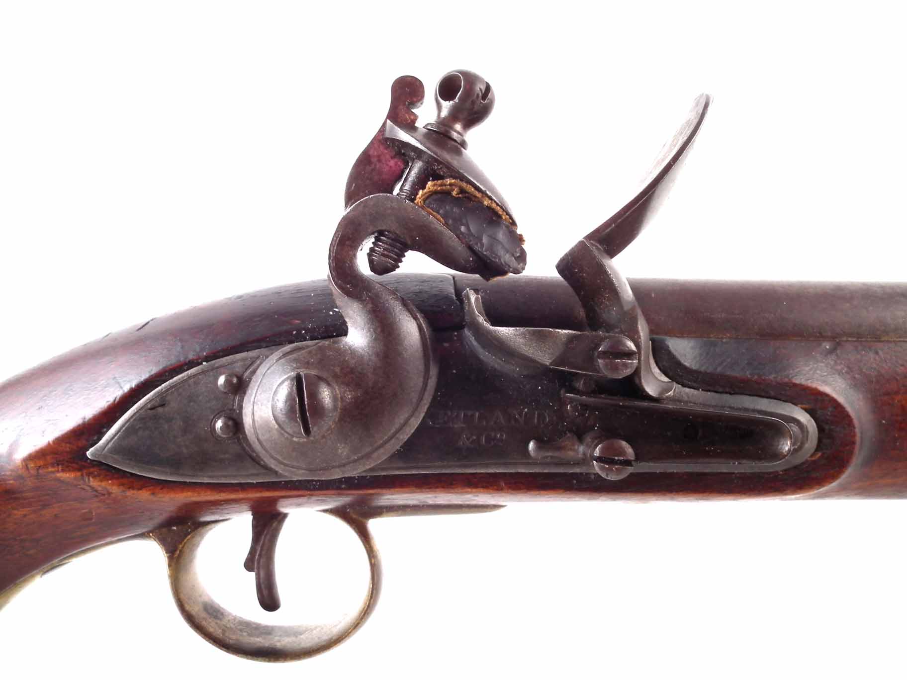 Flintlock .750 calibre belt pistol by Ketland and Co. with swan necked hammer, signed single line - Image 2 of 6