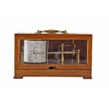 Victorian mahogany framed barograph by Negretti & Zambra. With brass fittings and inkwell and hinged