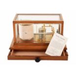 Edwardian mahogany barograph by Lennie of Edinburgh. With brass fittings and inwell stand. Drawer