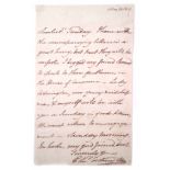 Admiral Sir Edward Codrington (1170-1851) signed letter dated May 11th 1819, the letter discusses an