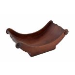 George III mahogany cheese coaster, with scroll detail. 6.2 x 16.6 in.