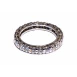 18ct white gold diamond full eternity ring, 22 brilliant cut diamonds, white gold claw seperators,