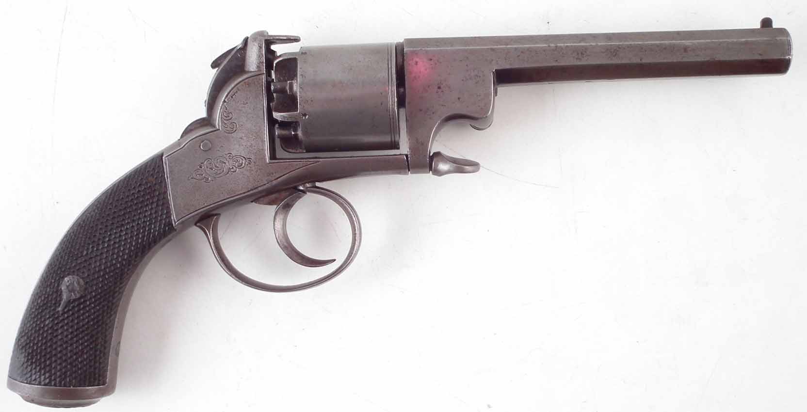 Webley / Bentley 80 bore percussion revolver, with engraved frame, five shot cylinder, circa 1860, - Image 2 of 5