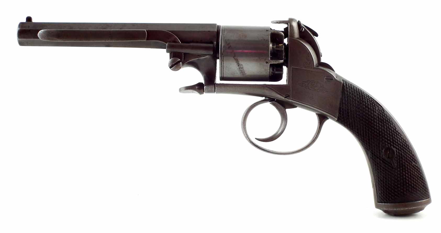 Webley / Bentley 80 bore percussion revolver, with engraved frame, five shot cylinder, circa 1860,