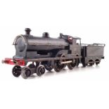 Bing for Bassett Lowke tinplate George V 4-4-0 locomotive and tender, with clockwork motor, in black