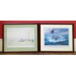 After Robert Taylor, "Steaming Into The Wind" signed limited edition print & another after Roger