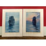 After Montague Dawson, Two maritime scenes, signed limited edition prints, a pair unframed