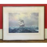 After Derek G.M Gardner "50 Miles South Ice To Port" signed limited edition print, framed