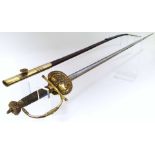 Victorian court sword in a leather scabbard Unfortunately we cannot do condition reports for this