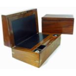 Victorian walnut writing box and a mahogany sewing box. Unfortunately we cannot do condition reports
