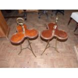 A pair of Edwardian ocassion brass and mahogany tables Unfortunately we cannot do condition