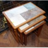 Mobelfabrikken Toften nest of three tables with tile top Unfortunately we cannot do condition