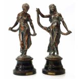 Pair of brass figures, Gaiete and Modestie (2). Unfortunately we cannot do condition reports for