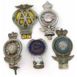 Collection of car badges- 5 badges to include, The Royal Autommobile Club and The Royal Aero Club