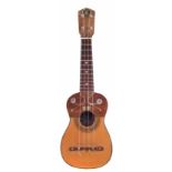 Soprano Ukulele by G. Puglisi Reale & Figli Catania circa 1925, with pearl inlaid walnut upper