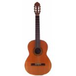 Raimundo model 123 classical nylon strung guitar, 106cm overall length, with hard in case.