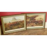 Pair of framed prints, "The Defence of Rorke's Drift" and "Isandhlwana", being the centenary limited