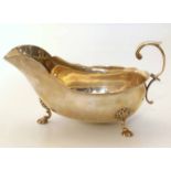 Silver sauce boat. Unfortunately we are not doing condition reports on this sale.