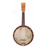 Ukulele Banjo or Banjolele probably Welton USA, the headstock bearing the name Sovereign, of