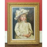 Ernest Hill (Exh. 1897-1940), A portrait study of a young girl "Gladys", oil on board. Unfortunately